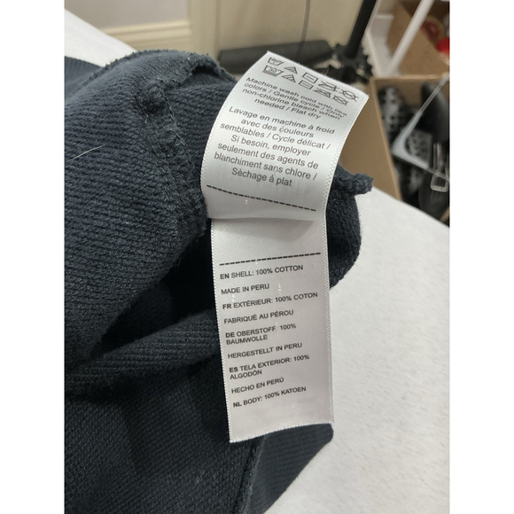 Mens Untuckit Sweatshirt Medium Black Shawl Neck Collar Pullover - Picture 5 of 9